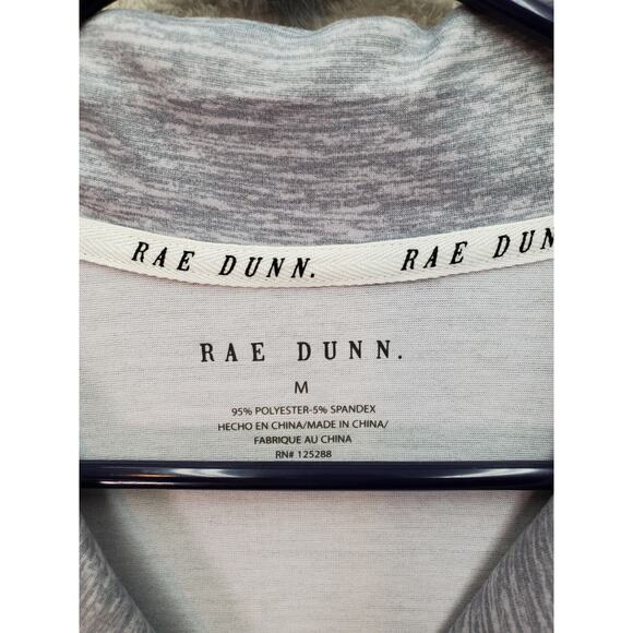 Rae Dunn Sleep Top Women's M Gray Space Dye Strech Mom Notch Collar Button Front - Picture 5 of 8